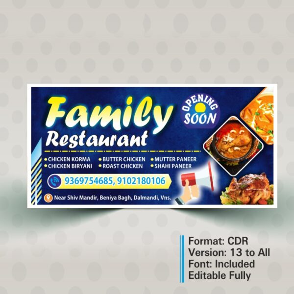 restaurant banner design cdr file